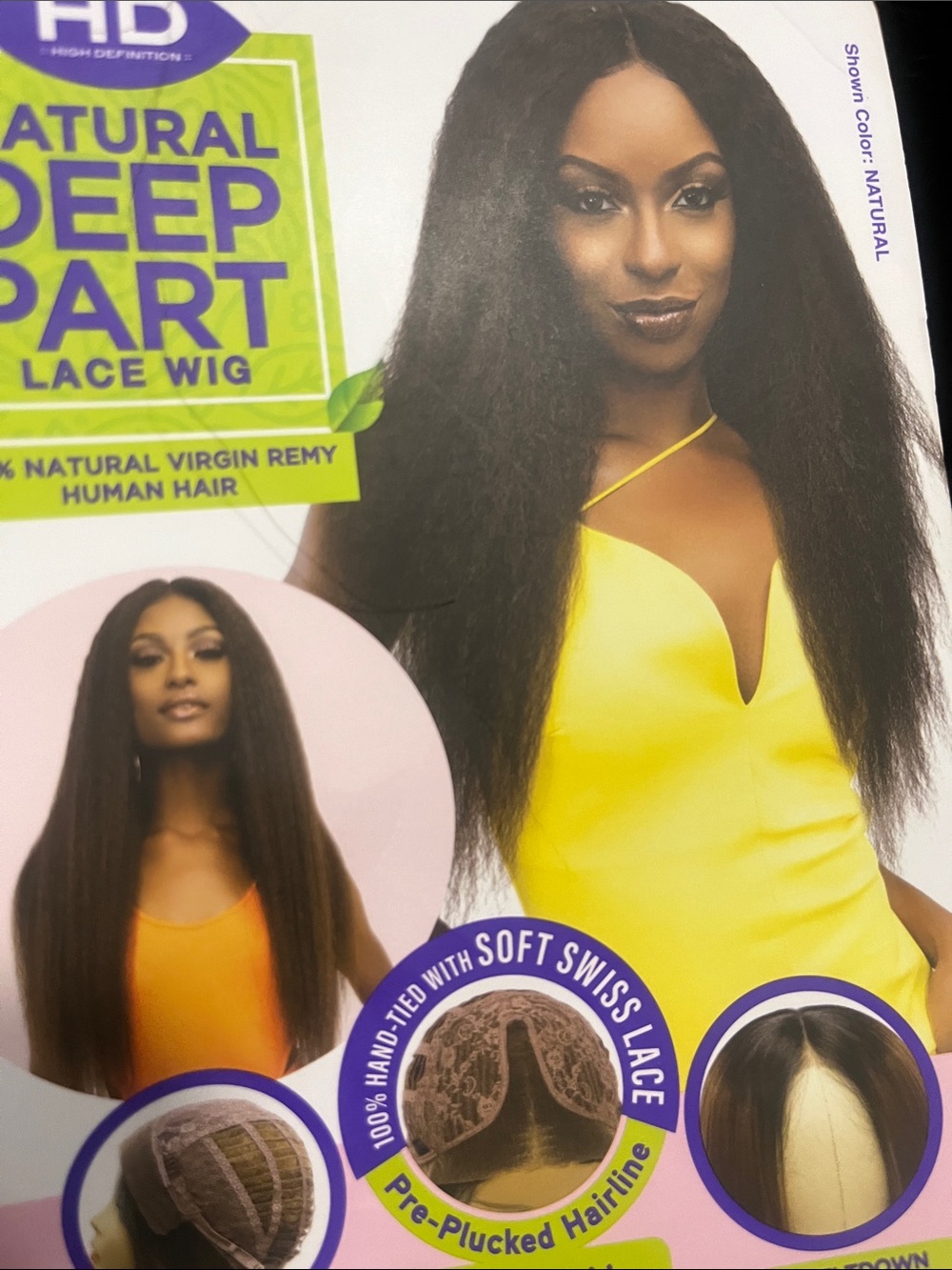 Natural Black Lace Front Wig - Sleek Long Straight Style - Picture 7 of 8